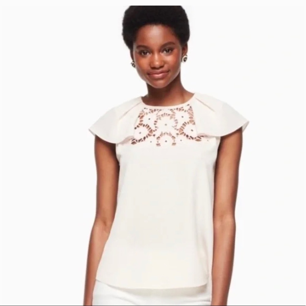 Kate Spade Lace Embroidered Top